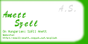 anett szell business card
