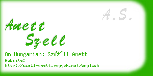 anett szell business card